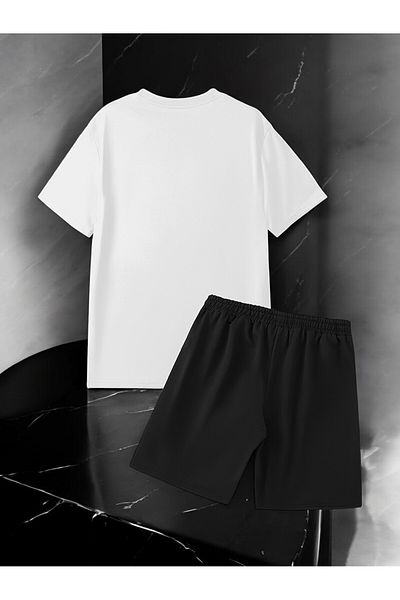 uyguntarz Σετ σορτς μπλουζάκι με στάμπα Unisex New York Design