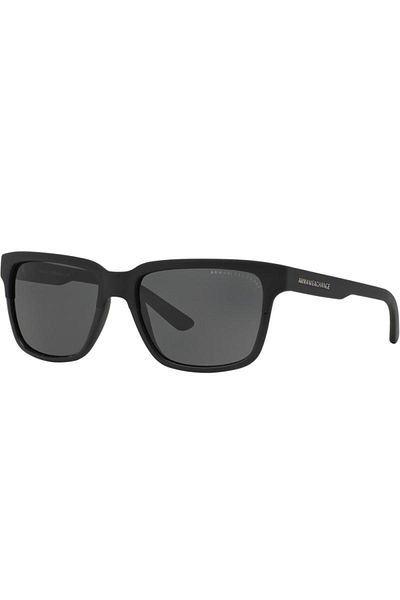 Armani Exchange Ochelari de soare Armani Exchange AX4026S 83419A pentru bărbați, negri, dreptunghiulari, 56 mm
