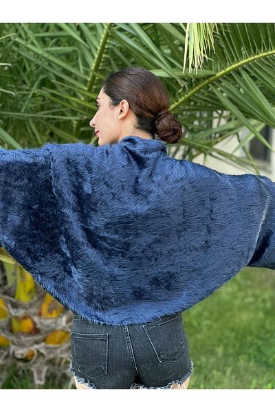 Gönülden Tasarım Sleeveless Bolero Plush Shawl Women's Bolero 140X34