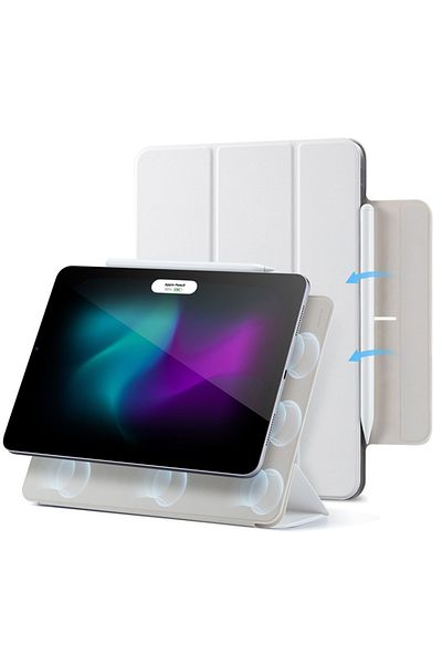 ESR Case For Ipad Pro 12.9 2020/2021/2022 / Air 13 2024 / Air 13 2025, Book Type, Magnetic - White