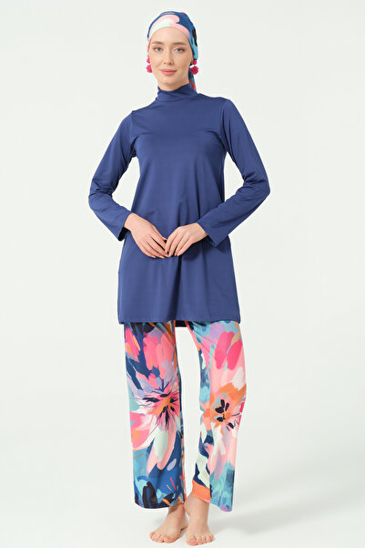 ALFASA Μαγιό με μοτίβο Magnolia Full Hijab Indigo - 25629-25