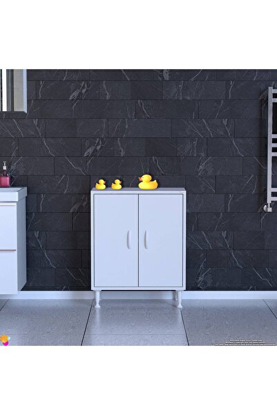 Modilayn Mutfaklarınızda, Küçük Alanlar İçin 2 Kapaklı, 2 Raflı Çok Amaçlı Dolap - 60x75x32,5 cm