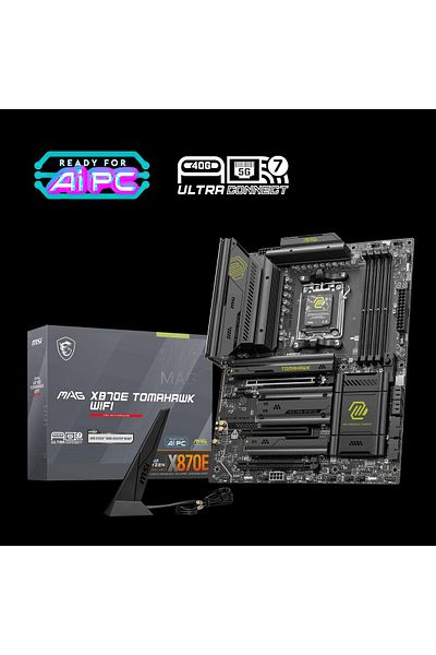 MSI Mag X870E Tomahawk Wifi Am5 Ddr5 8400Mhz(Oc) Usb4 4X M.2 HDMI 2X Dp 5g Lan Wifi 7 Rgb Atx