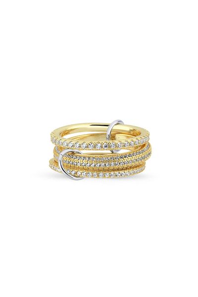 CHARMLUCKY Steel Stone 3-Piece Ring