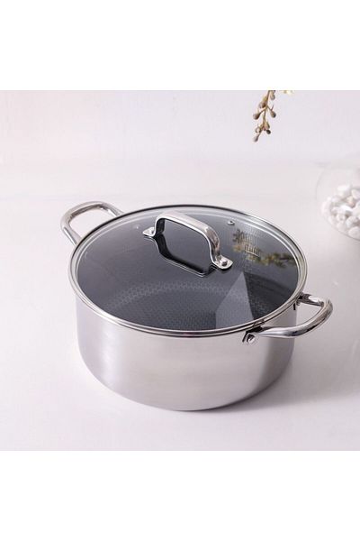 Danube Home Chef'S Delight Celina Pro Stainless Steel Casserole With Lid 22X10Cm|Inner Ss304,Silver