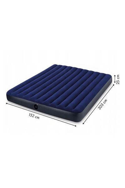 NillyToys Iky64765 Intex Queen Dura-Beam Classic Mattress, Pillow, Pump Set 152X203X25 cm