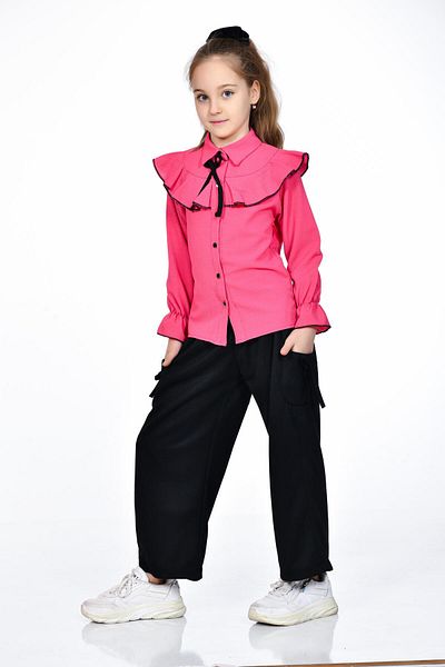 Kamex Bottom-Up Girl's Suit with Linen Bow