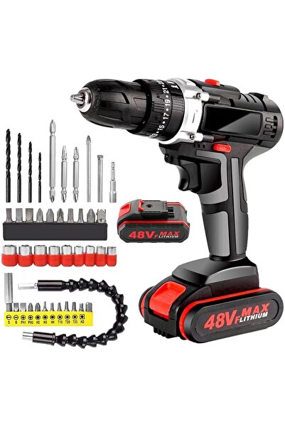 Arabest 48VF Electric Impact Cordless Drill Set, With Double Speed Power, 1000w, 6500mAh, for Home DIY