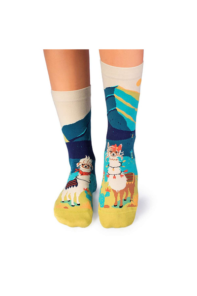 Pirin Hill Sosete din bumbac organic Arty Socks Lame Indragostite Turcoaz