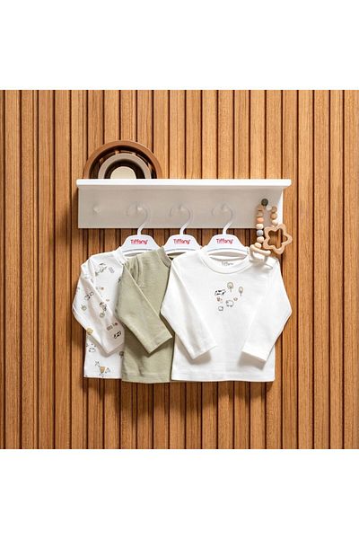 Tiffany Baby Baby Farm Village Theme 3-Piece Sweat Set Ecru 51096