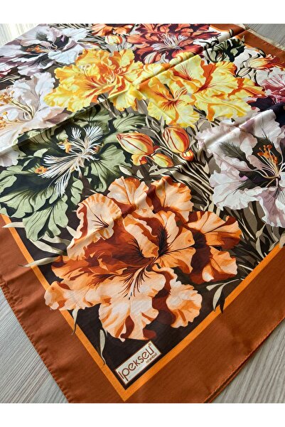 İpekseli Шовковий шарф з квітковим візерунком з бавовни