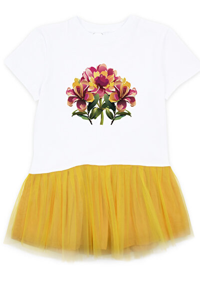 Mavipink Devojčica, cvetna pamučna haljina od tule