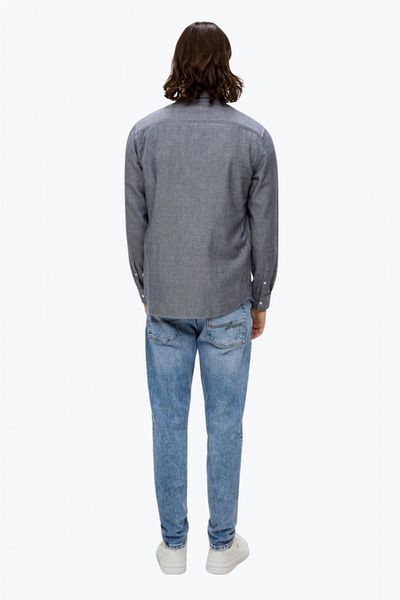 QS by s.Oliver Men's Regular fit cotton shirt, QS by s.Oliver, Dark grey