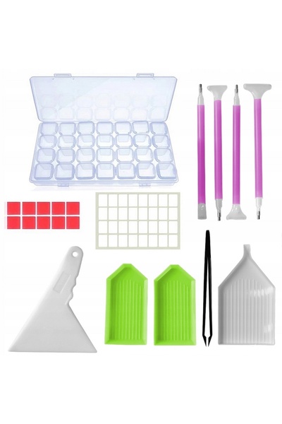 OEM Set ustensile si accesorii pentru broderie diamante, 49 elemente, plastic...
