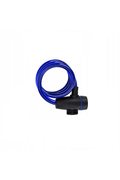 OEM Antifurt cu 2 chei pentru biciclete si motociclete, 100 cm lungime, 12 mm grosime, albastru