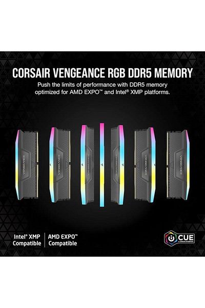 Corsair 32Gb (2X 16Gb) Ddr5 6000Mhz Cl28 Rgb Dual Kit Pc Ram Vengeance Cmh32Gx5M2B6000Z28
