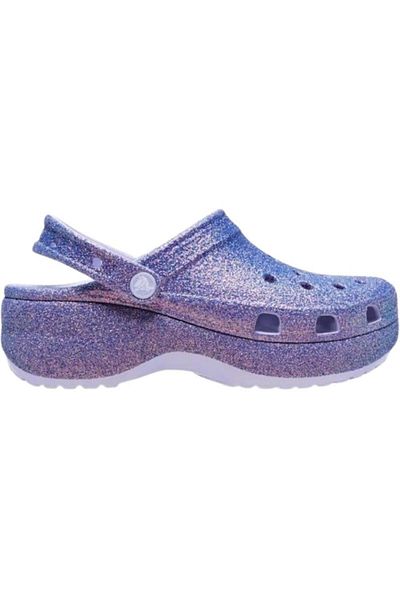 Crocs Πλατφόρμα Irid Glitter Clog 211024-5br Γυναικεία Μωβ Σανδάλια & Παντόφλες