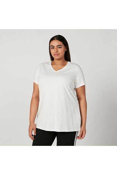 FAV Plain Top with V-neck and Short Sleeves
