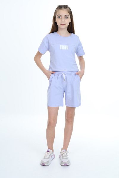 Toontoy Girl's Crop Aloha Printed Shorts Set
