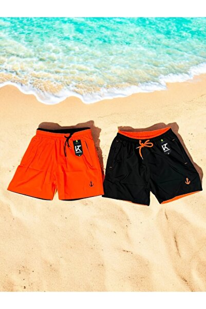 Karatopak 2 adet deniz şortu - 2 cepli içi Fileli , bel lastik ve bağlama ipli