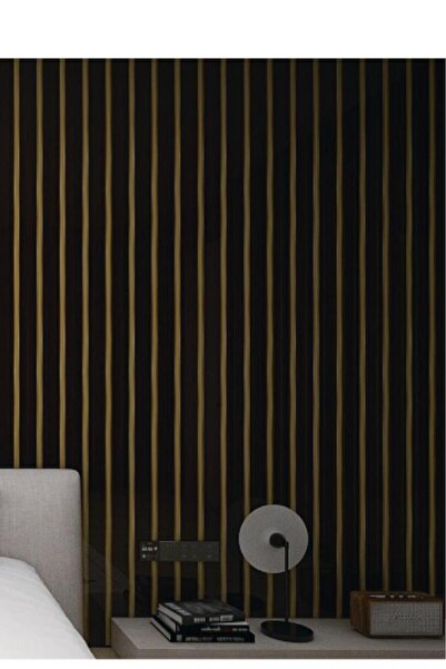 Renkli Duvarlar 120cmx300cm Tek Parça Yapışkanlı Rulo Gold Çizgili Eskitme Parlak Duvar Paneli Kağıdı Pendik QM0140
