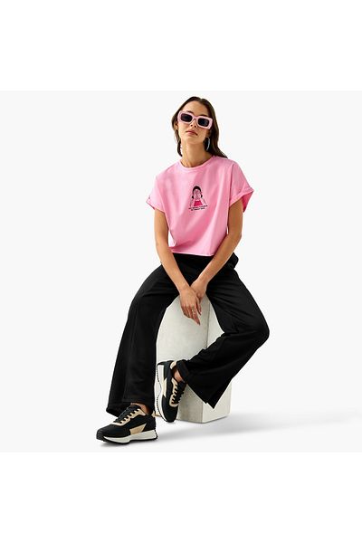 SP Characters Chr L Boxy Turn Back Sleeve Croptees