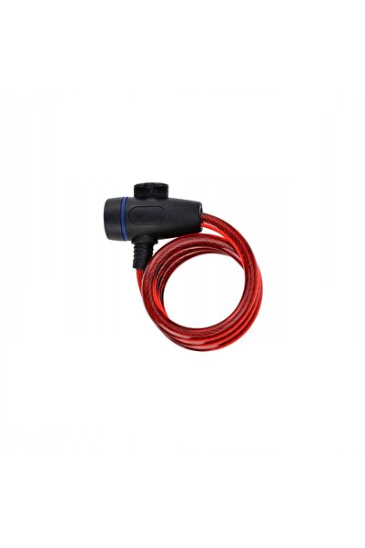 OEM Anti-theft lock with 2 keys for bicycles and motorcycles, 100 cm long, 12 mm thick, red