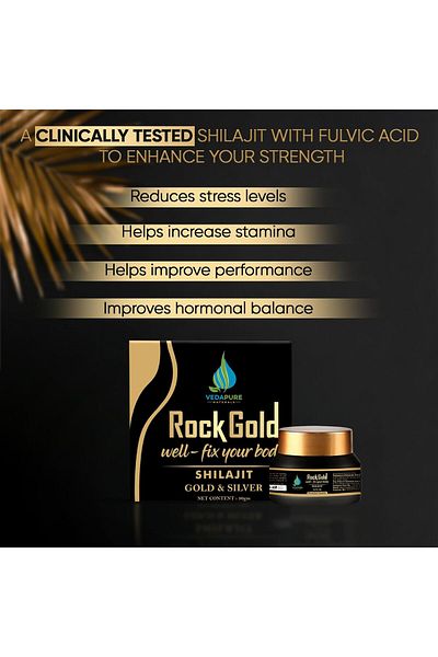 Vedapure ROCK GOLD Pure Ayurvedic Shilajit Resin 30G