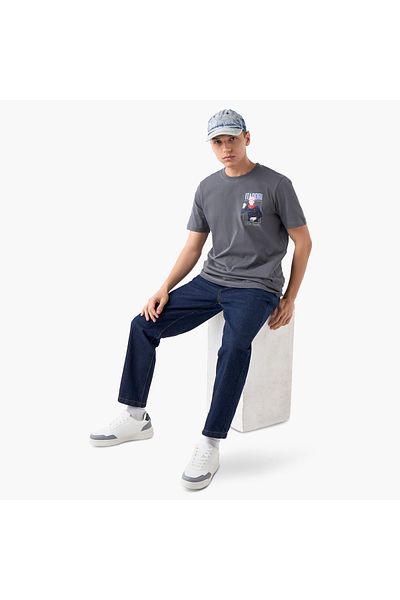 FAV Anime Print T-shirt with Crew Neck