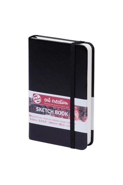 Art Creation Sketchbook 9X14 Stitched Hard Cover Black 140 Gr with Elastic 9314001m