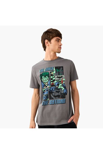 SP Characters Batman Print T-shirt with Crew Neck