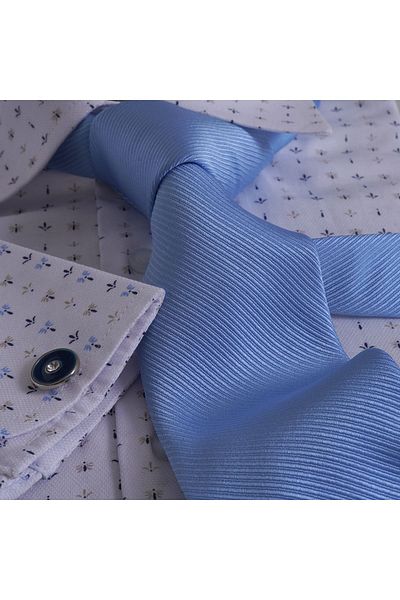 Exve Exclusive White Elegant Patterned Gift Boxed Double Cuff Shirt Cufflinks and Tie Set