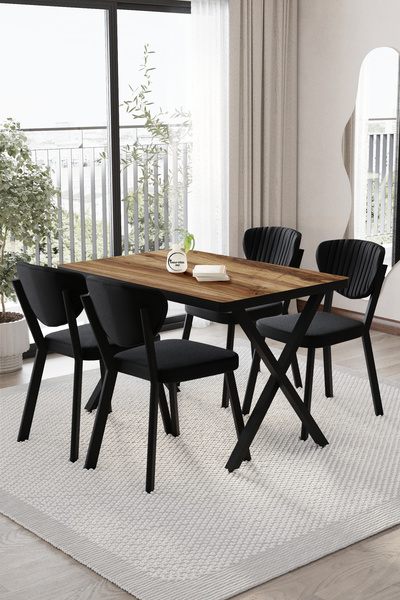 BY ORHAN GÜZEL Elma Mutfak Masası Takımı 4 kişilik Mutfak Yemek Masa takımı