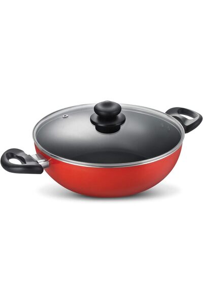 Bisbell مقلاة ووك غير لاصقة مع غطاء 26 سم