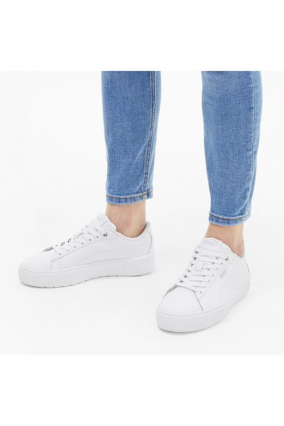 Puma Womens Smash Platform v2 L Trainers Sneakers - White
