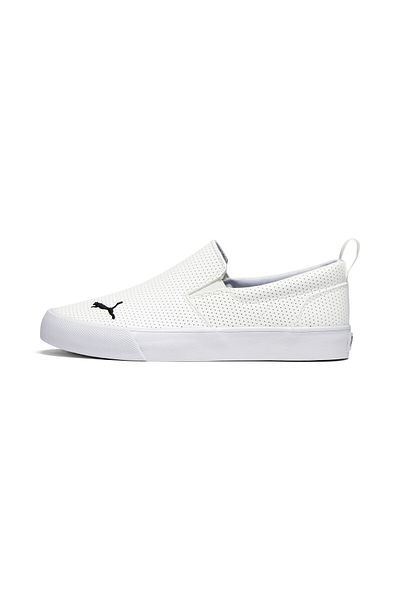 Puma Womens Bari Slip On Comfort Perf Sneakers - White