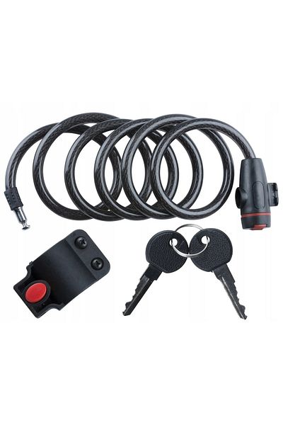 OEM Anti-theft lock with 2 keys for bicycles and motorcycles, 100 cm long, 12 mm thick, black