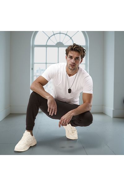 FAV Body Fit T-shirt with V-neck and Short Sleeves