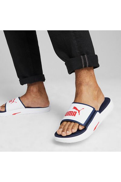 Puma Mens Softride Slides Sports Slippers - White