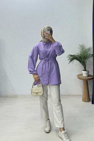 lurex moda Tie-Up Balloon Sleeve Shirt