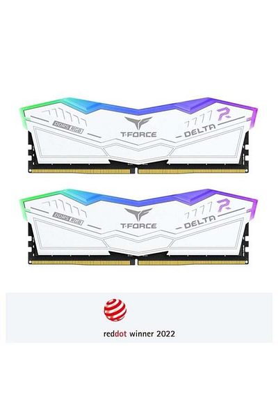 TEAM 32Gb (2X 16Gb) Ddr5 6400Mhz Cl40 Rgb Dual Kit Pc Ram T-Force Delta White Ff4D532G6400Hc40Bdc01