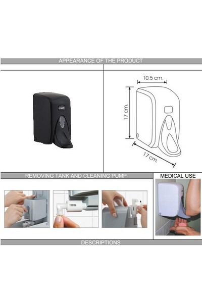 Vialli S5mb Medical Liquid Soap Dispenser 500 ml Μαύρο