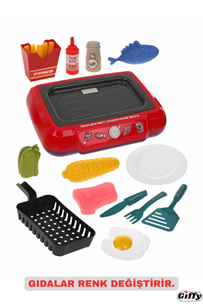 giffy Oyuncak Sesli Ve Işık Barbekü Gıdalar Renk Değiştirir Sihirli Ocak Izga...