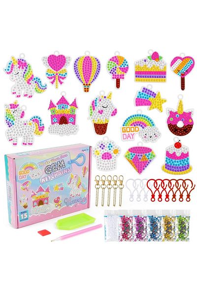 OEM Set de broderie cu diamante pentru copii, diverse forme, accesorii incluse, multicolor