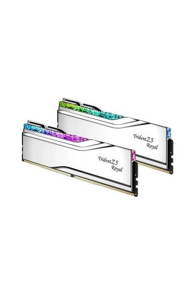 Arey Gskill 32Gb (2X 16Gb) Ddr5 6000Mhz Cl28 Rgb Dual Kit Pc Ram Trident Z5 Royal Silver F5-6000J2836G16G
