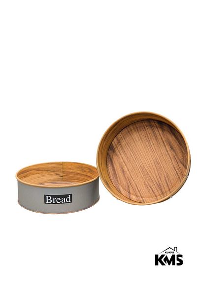 KMS Kumsar Printed Metal Round Luxury Bread Basket Bread Bowl