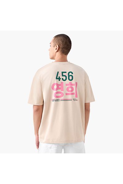 FAV Squid Game Print T-shirt with Crew Neck and Short Sleeves
