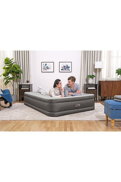 BESTWAY Fortech Air Mattress Queen Built-in AC pump 2.03m x 1.52m x 46cm#69050