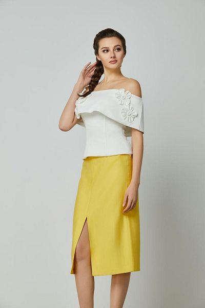 femi9 Sleek Front-Slit Pencil Skirt