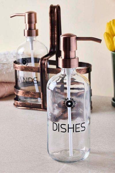 Perotti Rame Antique Metal Stand Retro Διανομέας υγρού σαπουνιού 2 τεμαχίων 500 ml
